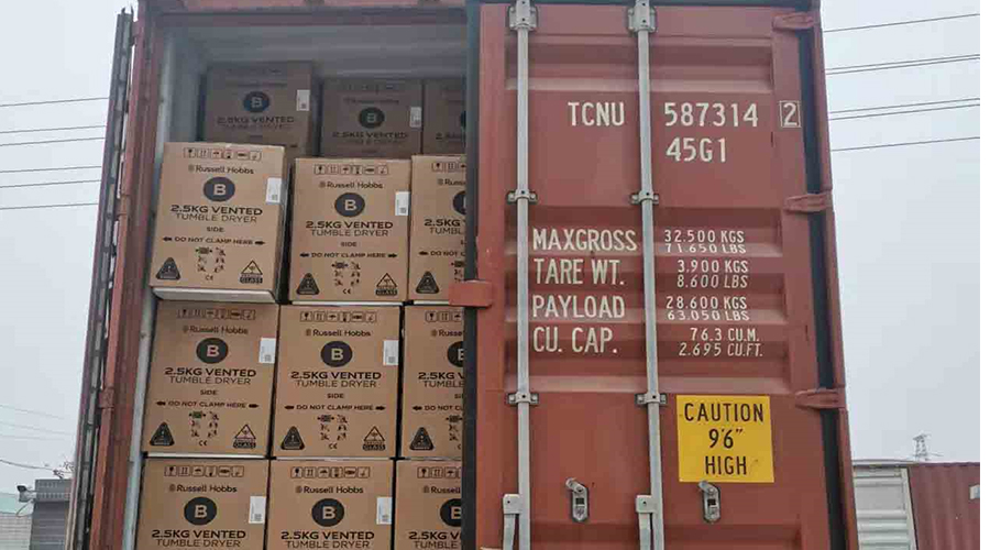 年底沖刺！順利完成英國Russell hobbs客戶(hù)的滾筒干衣機出貨