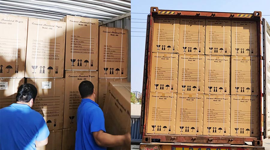 客戶(hù)Equator滾筒衣服烘干機快速裝柜完畢  蓄勢待發(fā)！